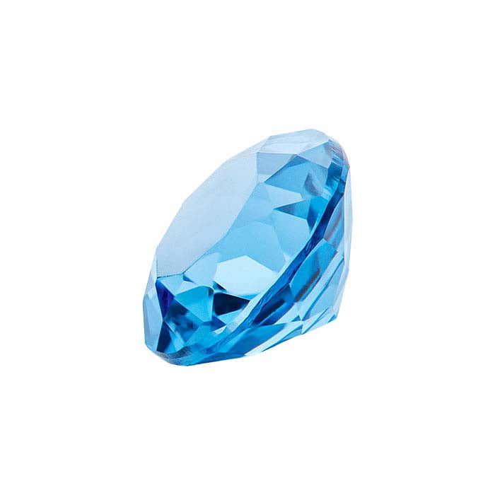 Simulated Blue Zircon Round Faceted Gemstone