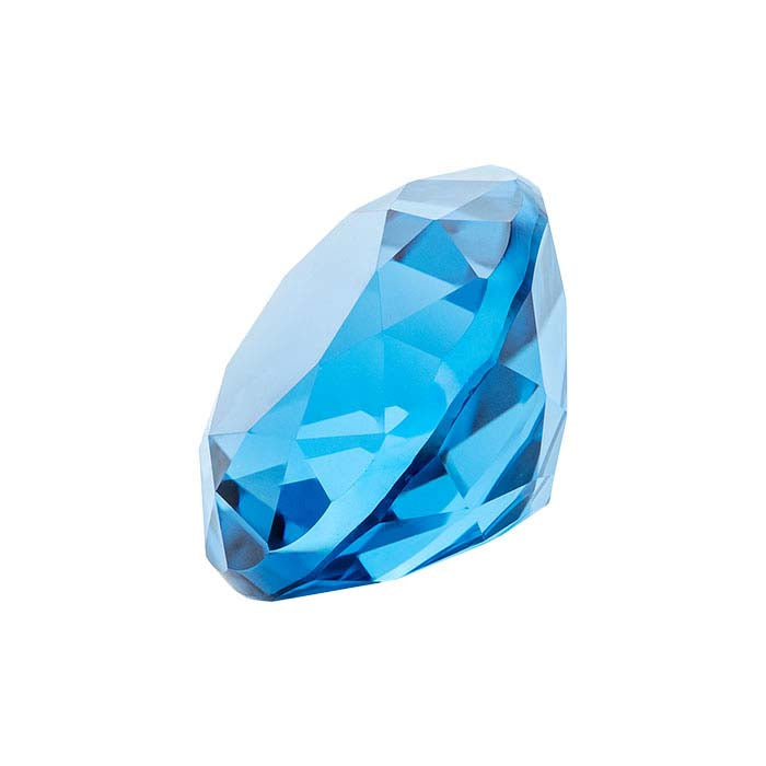 Simulated Blue Zircon Round Faceted Gemstone