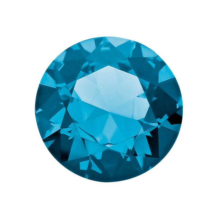 Simulated Blue Zircon Round Faceted Gemstone