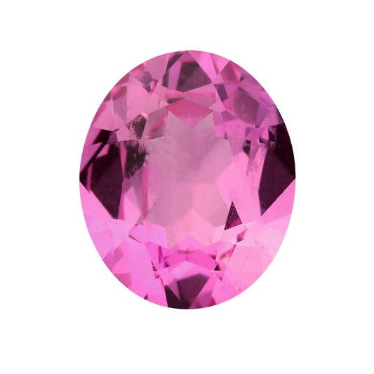Simulated Pink Tourmaline Oval Faceted Gemstone