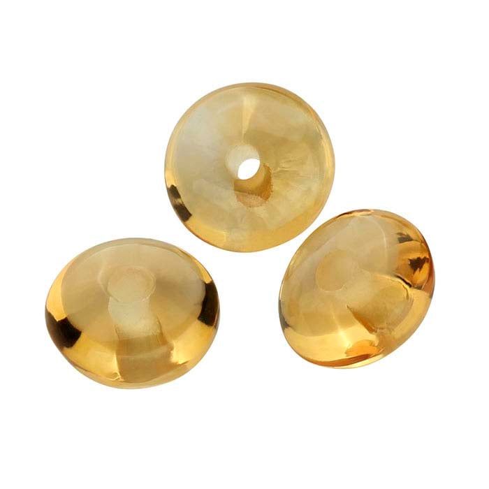 Golden Citrine Saucer Bead
