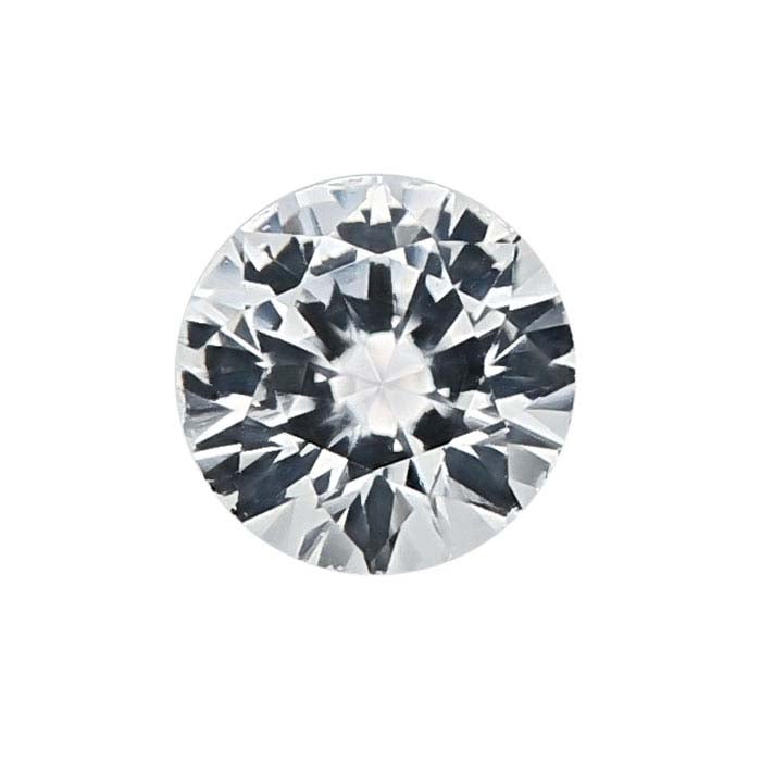 Lab-Grown White Sapphire Round Faceted Gemstone