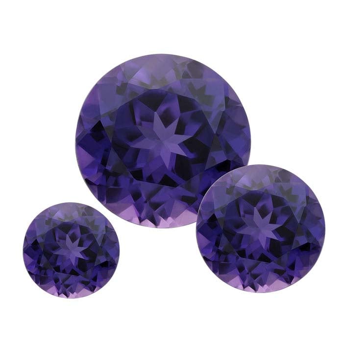 Simulated Amethyst Round Faceted Gemstone