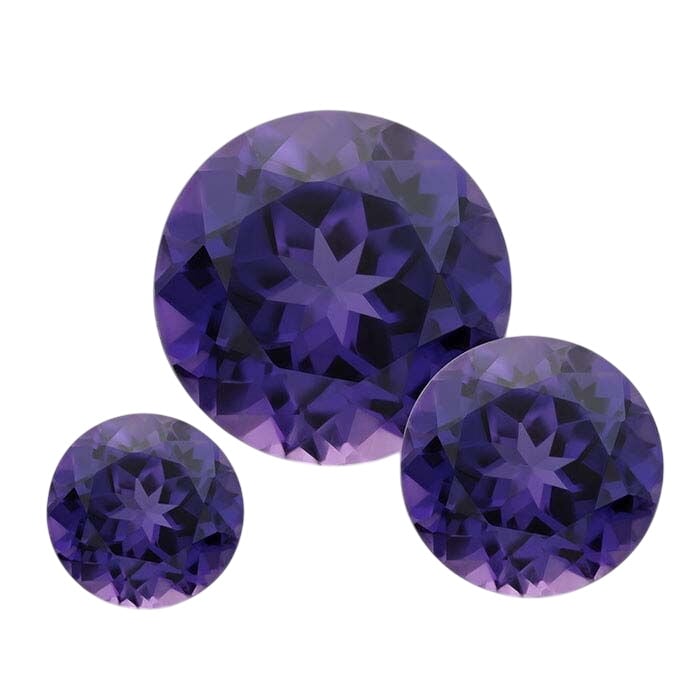 Simulated Amethyst Round Faceted Gemstone