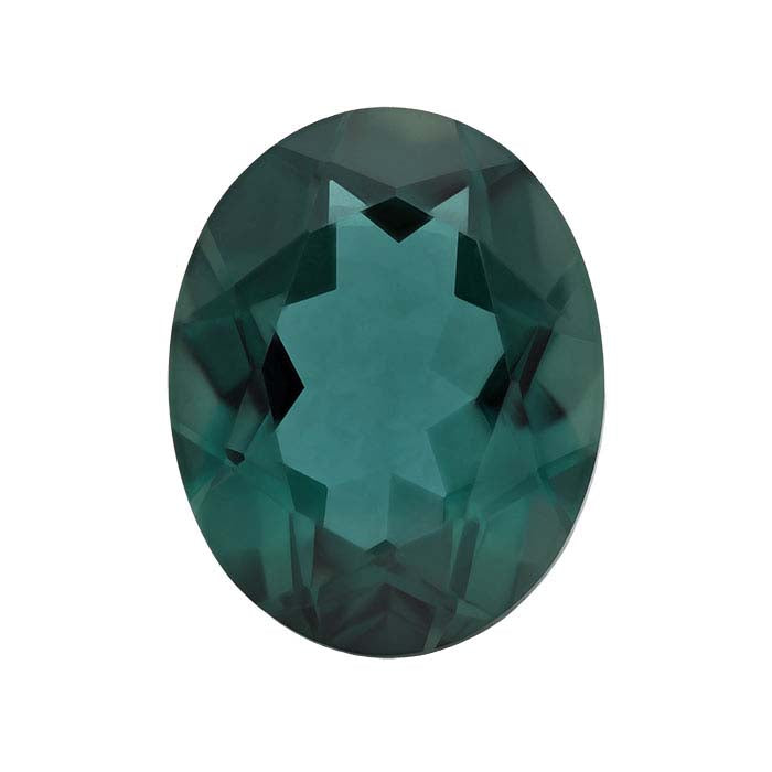 Simulated Emerald Oval Faceted Gemstone
