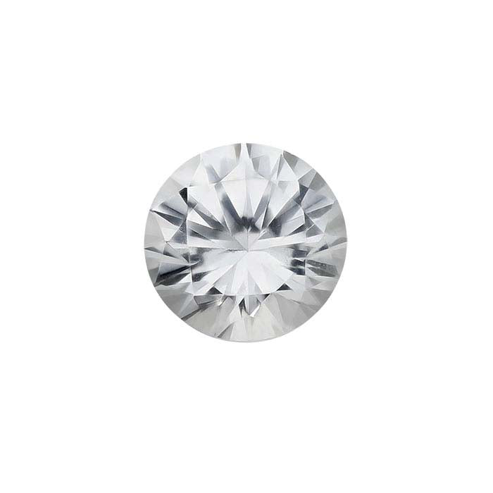 Lab-Grown White Sapphire Round Faceted Gemstone