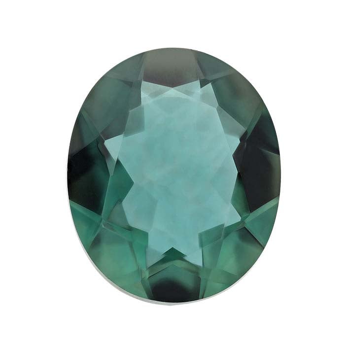 Simulated Emerald Oval Faceted Gemstone