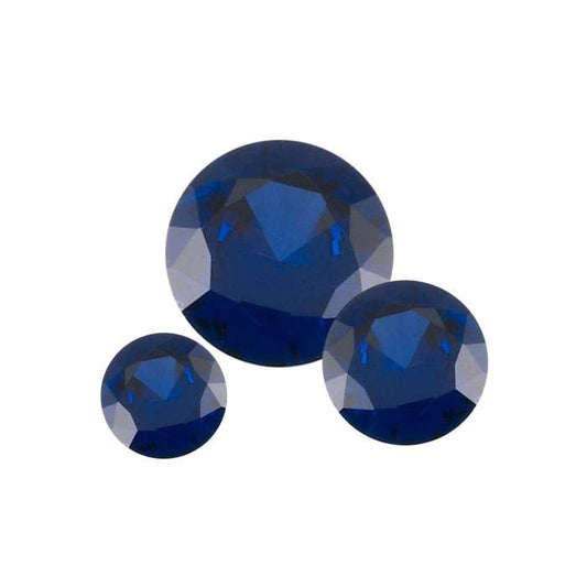 Lab-Grown Sapphire Round Faceted Gemstone