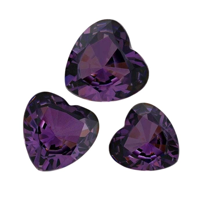 Simulated Amethyst Heart Faceted Gemstone
