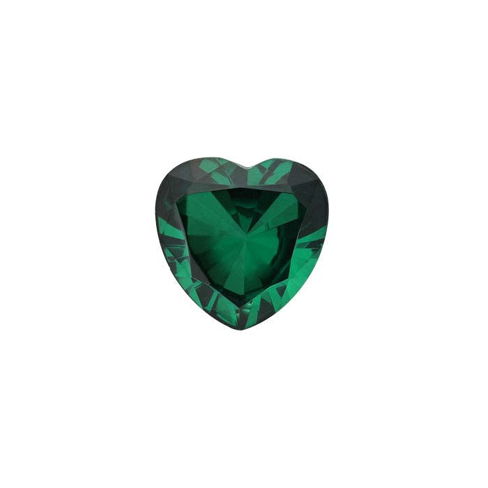 Simulated Emerald 5mm Heart Faceted Gemstone