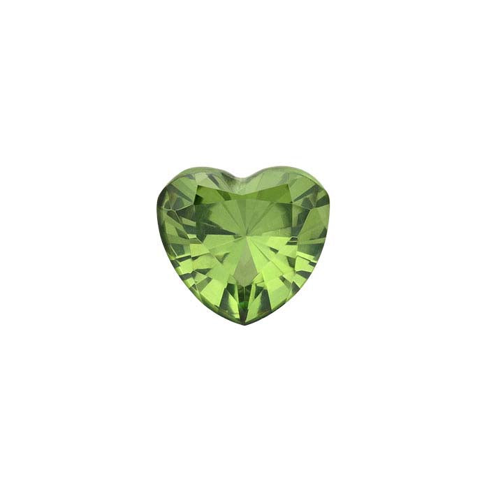 Simulated Peridot 6mm Heart Faceted Gemstone