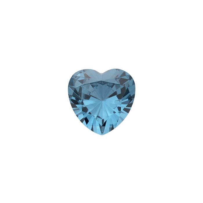 Simulated Blue Zircon Heart Faceted Gemstone
