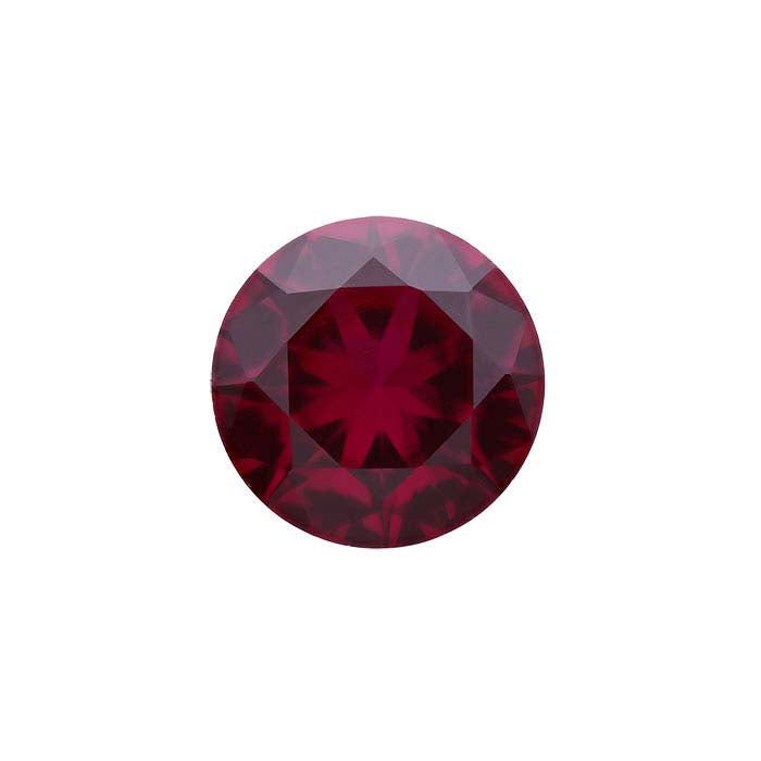 Simulated Garnet Round Faceted Gemstone