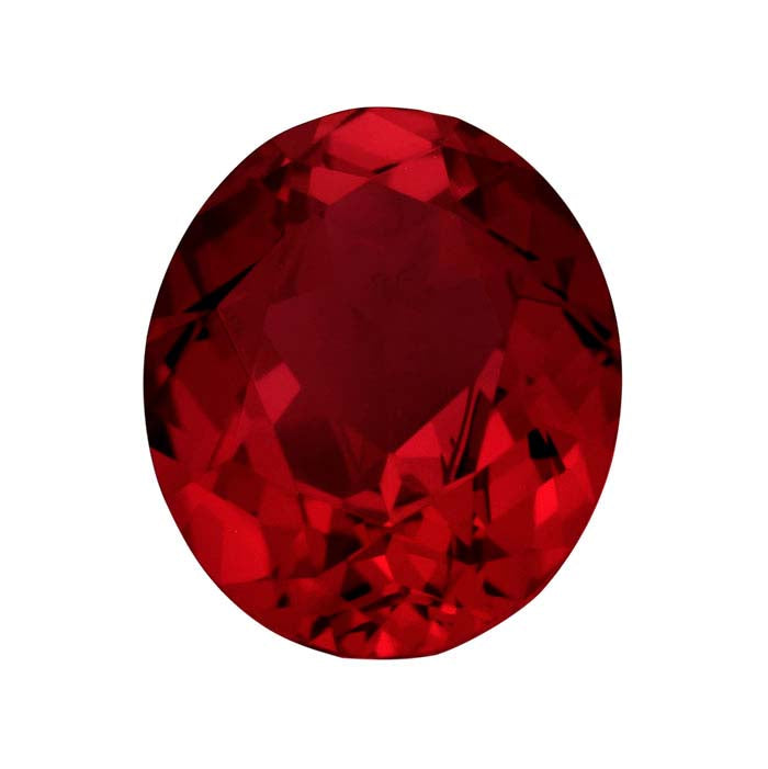 Simulated Garnet Oval Faceted Gemstone