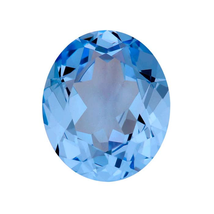 Simulated Aquamarine Oval Faceted Gemstone