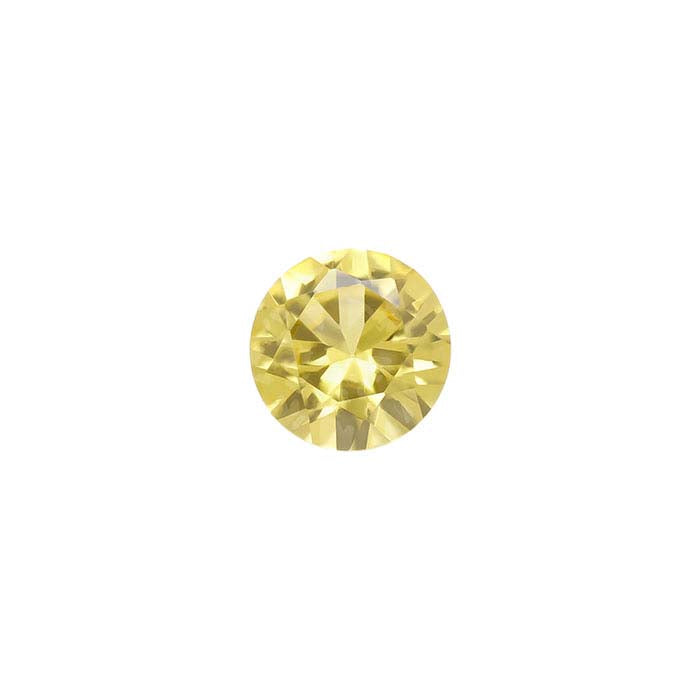 Simulated Golden Topaz Round Faceted Gemstone