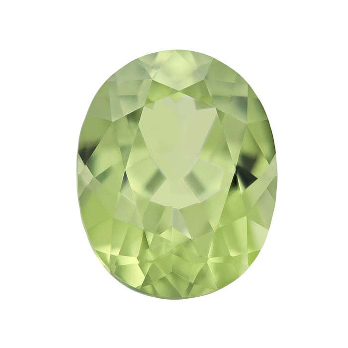 Simulated Peridot Oval Faceted Gemstone