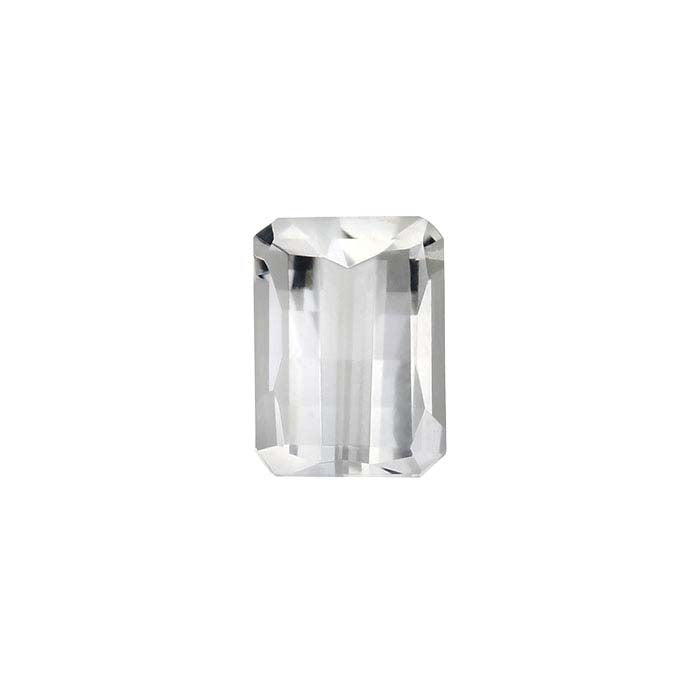 American Mined™ Arkansas Ice Quartz™ Barrel-Cut Emerald-Cut Faceted Gemstone