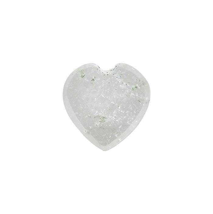 American Mined™ Arkansas Ice Quartz™ 6mm Flat Top Heart Cabochon