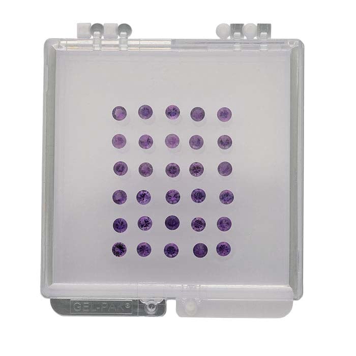 Amethyst Round Precision-Cut Faceted Gemstones, AAA-Grade