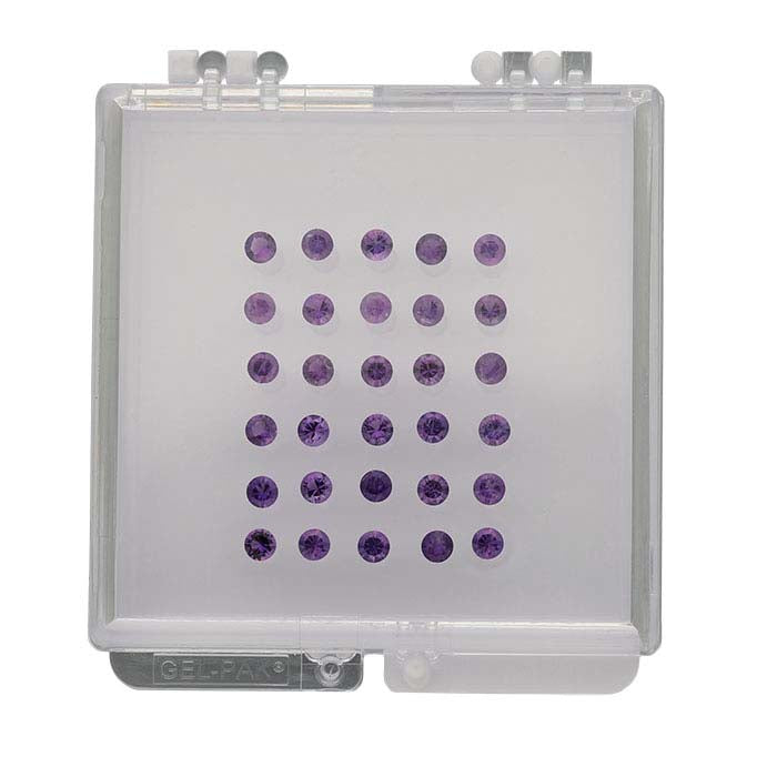 Amethyst Round Precision-Cut Faceted Gemstones, AAA-Grade