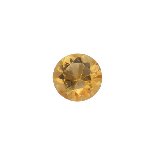 Citrine Round Precision-Cut Faceted Gemstones, AAA-Grade