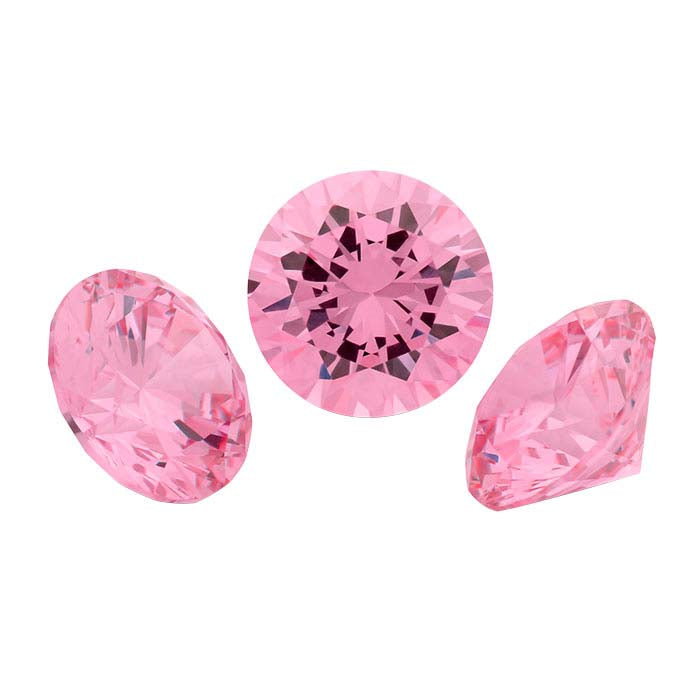 Pink CZ Round Faceted Gemstone