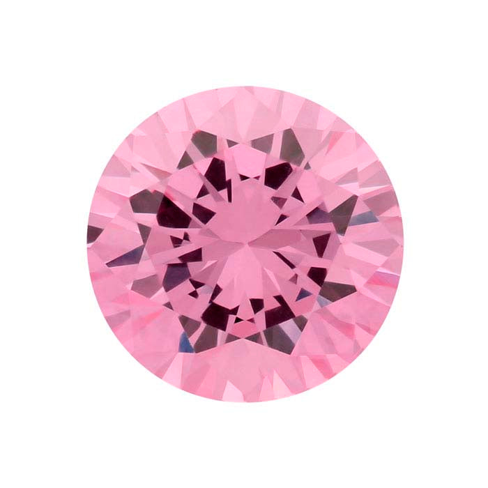 Pink CZ Round Faceted Gemstone