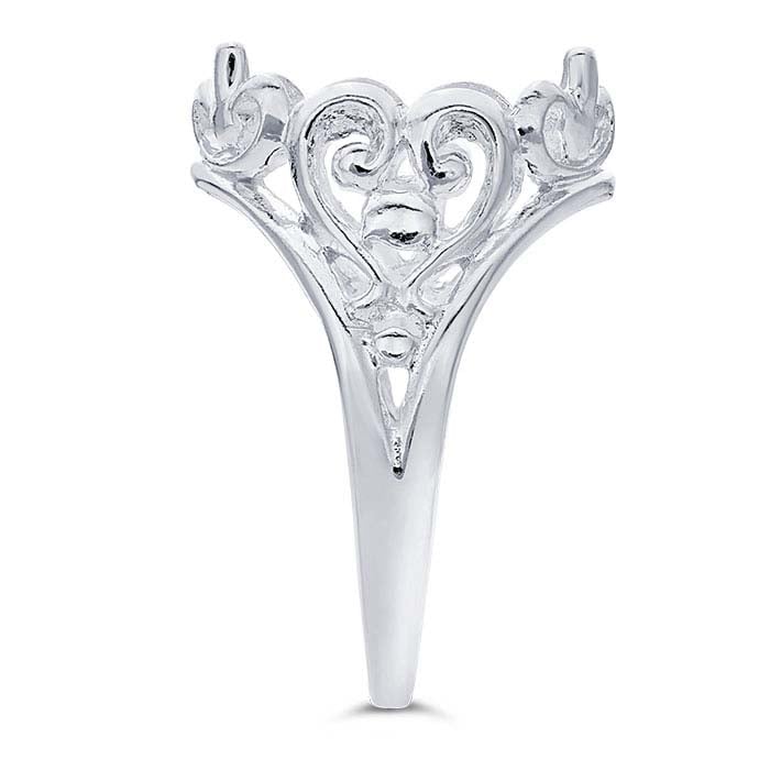 Sterling Silver Oval Cabochon Ring Mounting