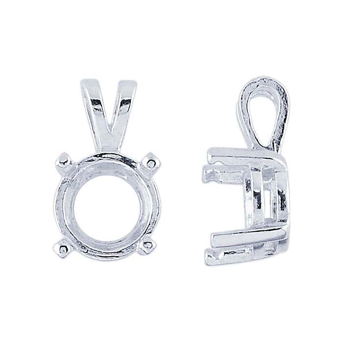 Sterling Silver Round Pre-Notched Legendary Pendant Mounting