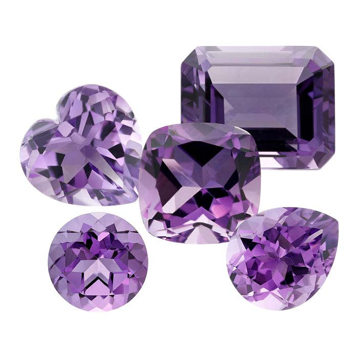 Amethyst Cushion Faceted Gemstone, AA-Grade