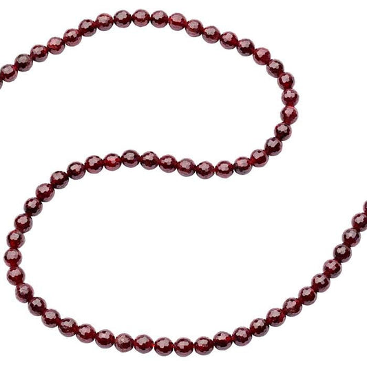 Garnet 6mm Faceted Round Bead Strand
