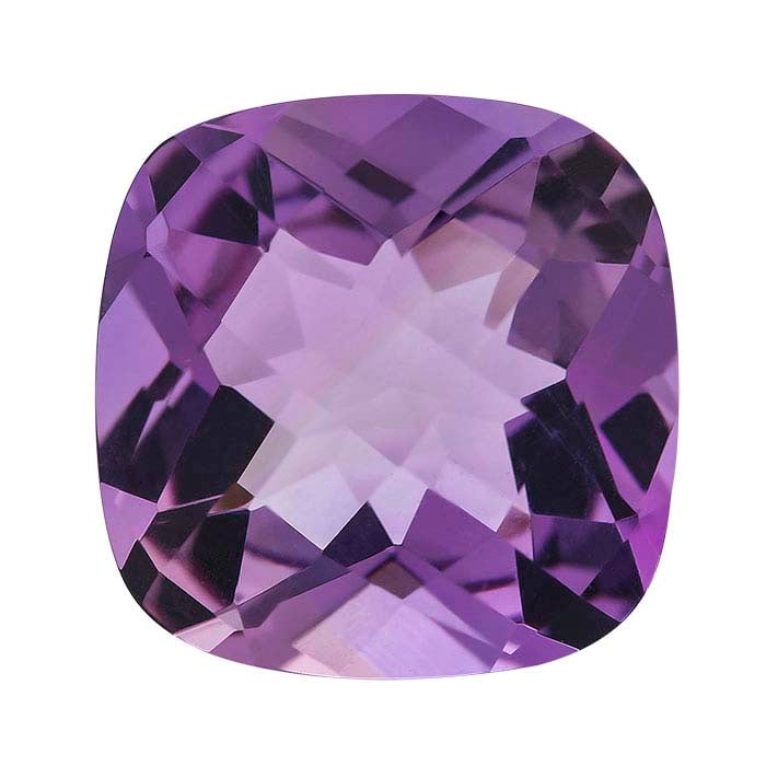 Amethyst Cushion Checkerboard Faceted Gemstones, AA-Grade