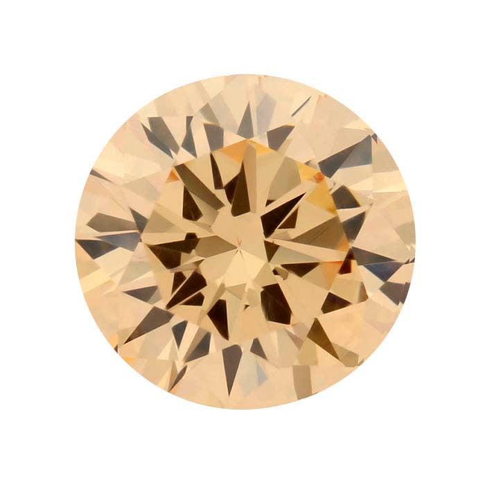 Champagne CZ Round Faceted Gemstone