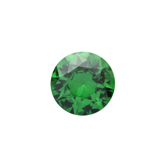 Emerald Green CZ Round Faceted Gemstone