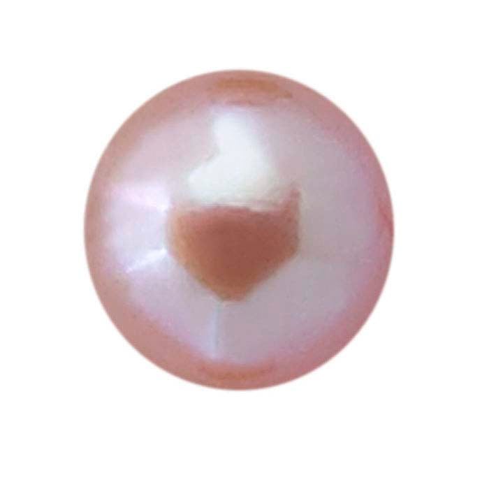 Freshwater Cultured Half-Drilled 5.5mm Round Pearl, Natural Pink, A-Grade
