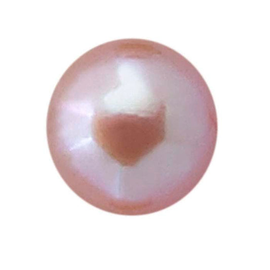 Freshwater Cultured Half-Drilled 5.5mm Round Pearl, Natural Pink, A-Grade