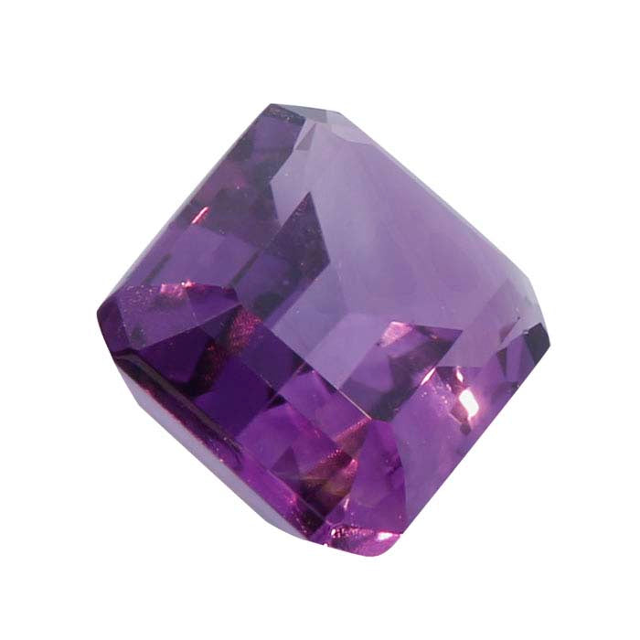 Royal Amethyst Emerald-Cut Faceted Gemstones, AAA-Grade
