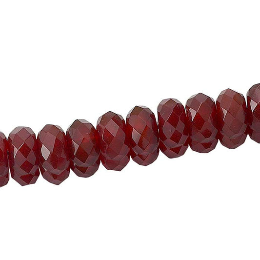 Carnelian 8 x Faceted Button Bead Strand