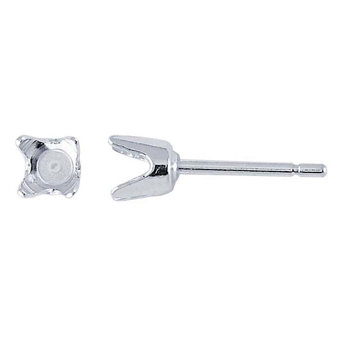 Sterling Silver Round Post Earring Mounting