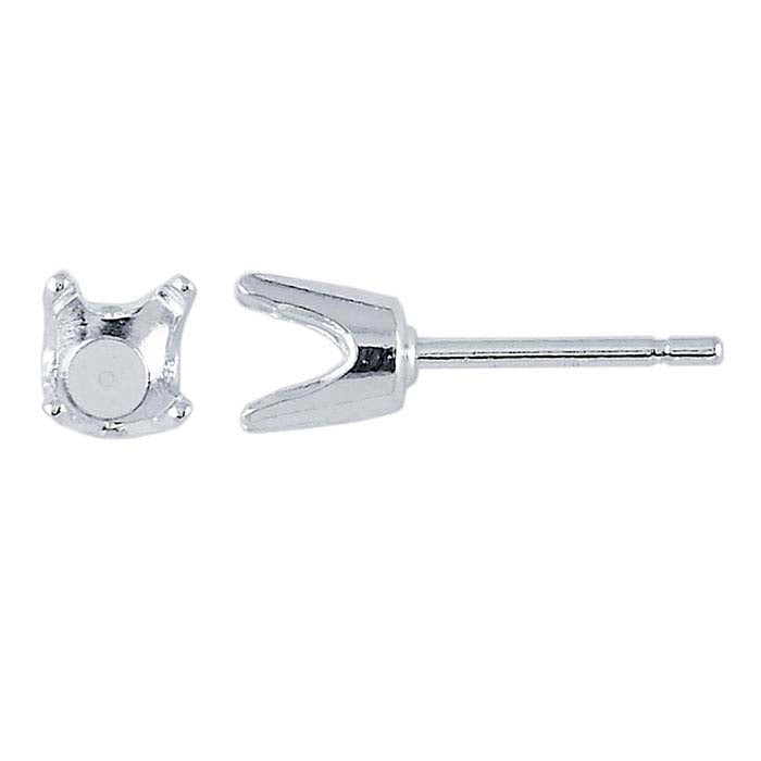 Sterling Silver Round Post Earring Mounting