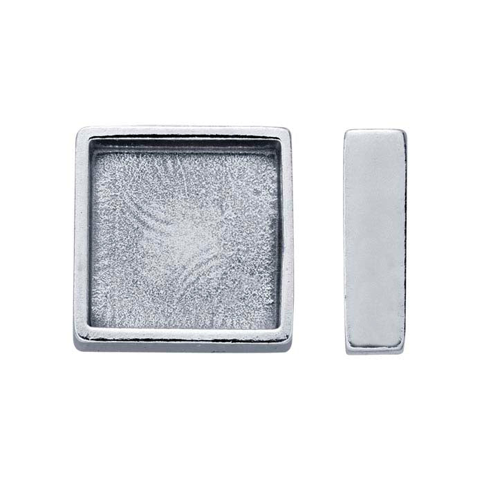 Sterling Silver Square Bezel Cup Setting