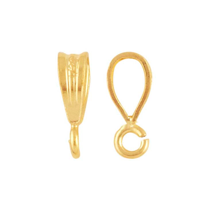 12/20 Yellow Gold-Filled Corrugated Pendant Bails with Open Ring