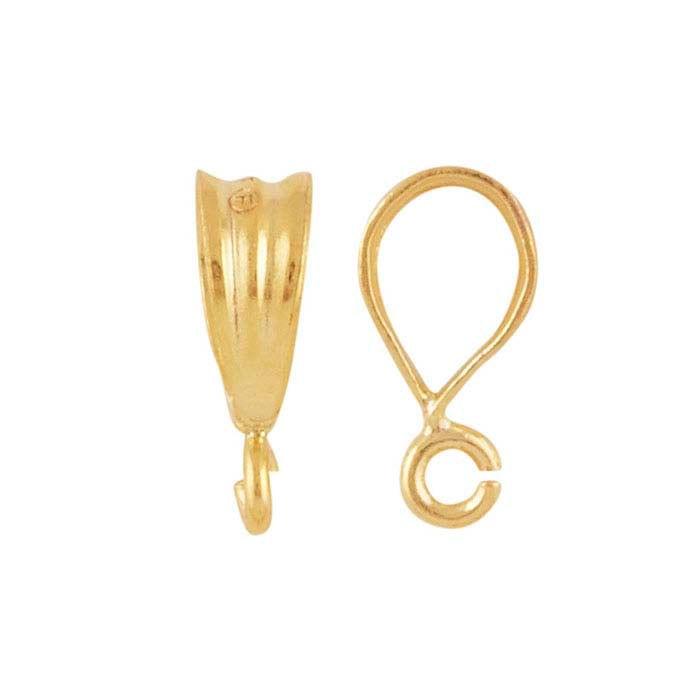 12/20 Yellow Gold-Filled Corrugated Pendant Bails with Open Ring