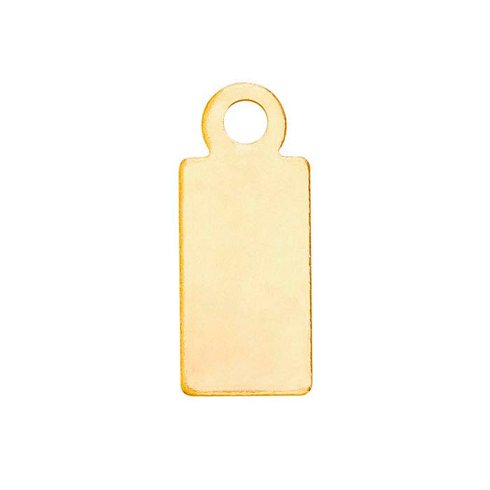 14K Yellow Gold 11.7 x Rectangle Tag, 0.40mm, Dead-Soft