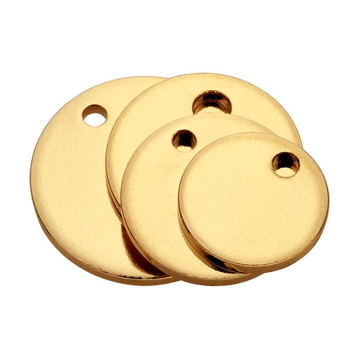 14/20 Yellow Gold-Filled Round Tags, Hard