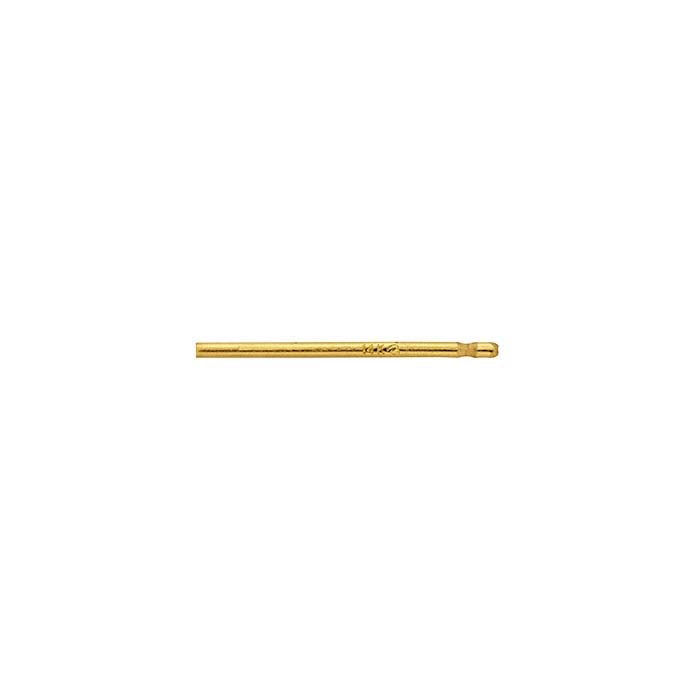 14K Yellow Gold 0.69mm Bullet-Style Friction Ear Post