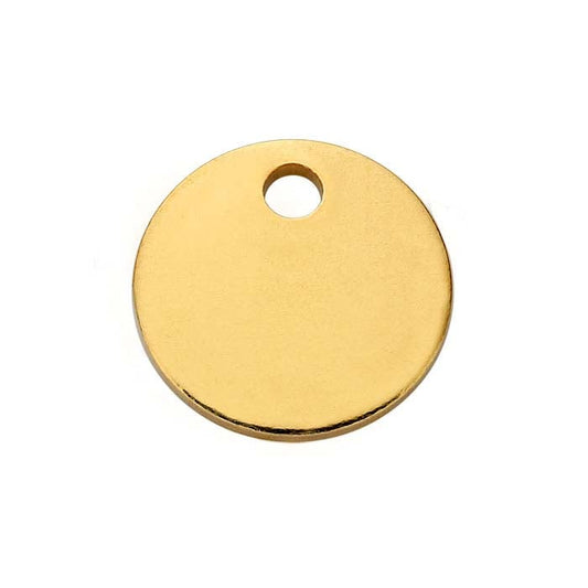 14/20 Yellow Gold-Filled Round Tags, 0.81mm, 1/2-Hard