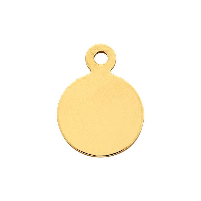 14/20 Yellow Gold-Filled Round Tags, 1/2-Hard