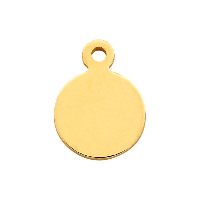 14/20 Yellow Gold-Filled Round Tags, 1/2-Hard